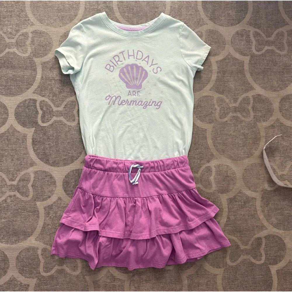 Cat & Jack “Birthdays are Mermazing” 2 piece outfit. Girls Medium 7/8